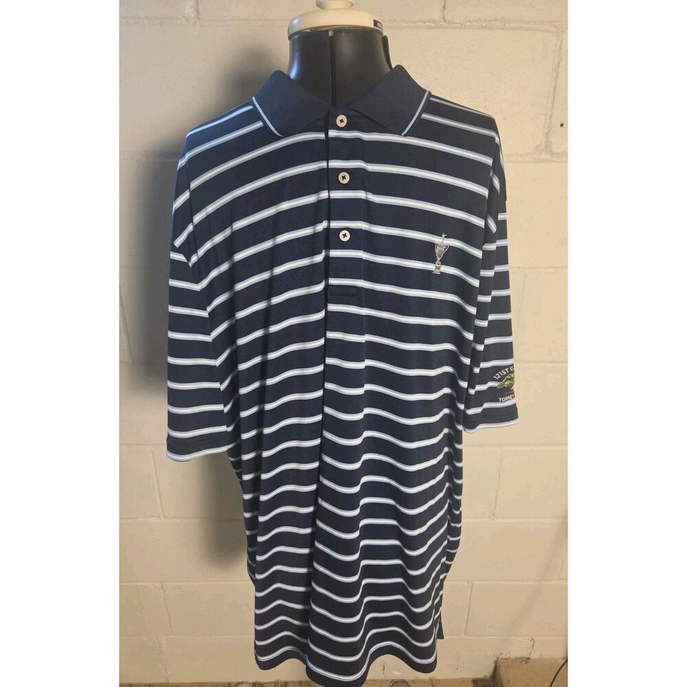 Polo Ralph Lauren Polo Shirt Mens XXL Blue Stripe 121st US Open Torrey Pines EUC